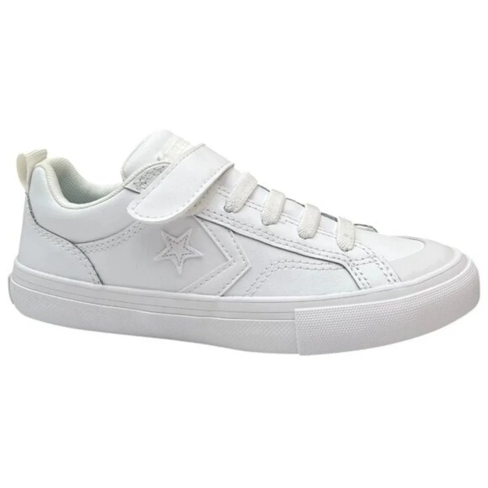 Converse Pro Blaze Youth Boys Girls Slip-on Leather Sneaker‎ Size 2Y Solid White